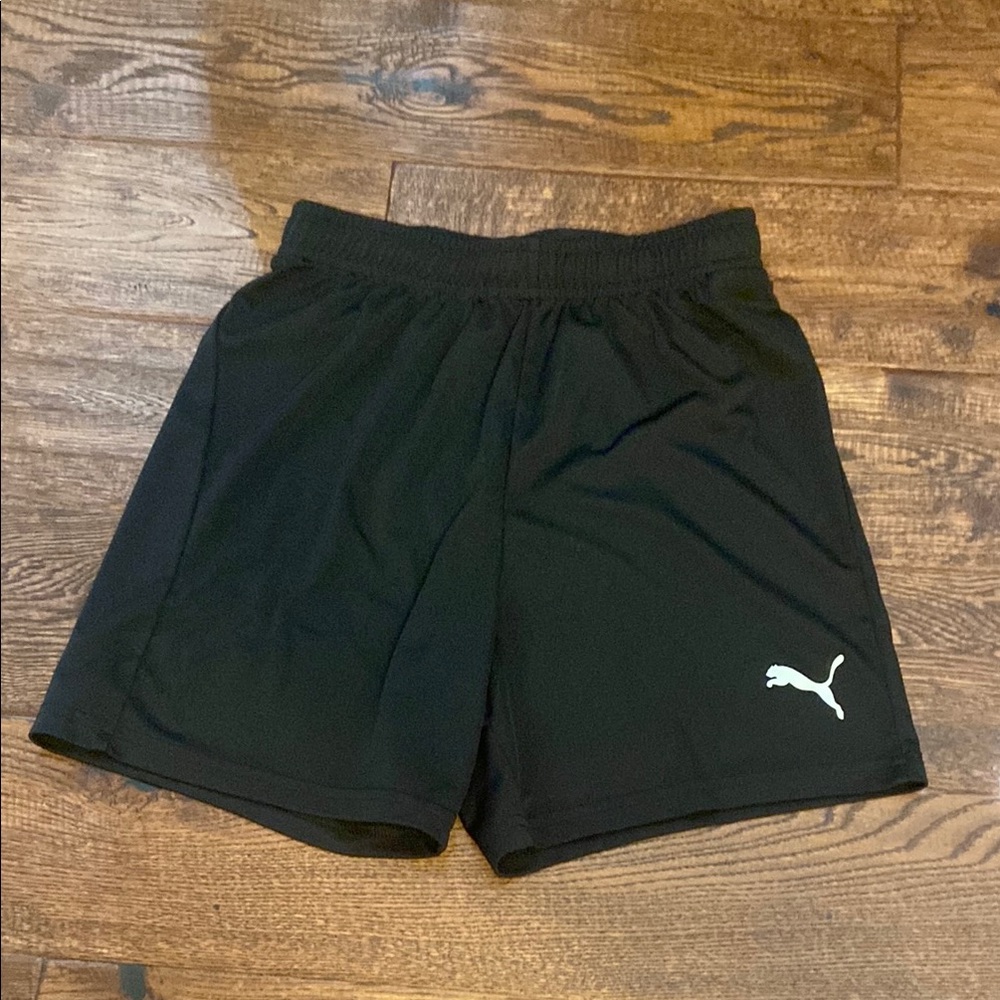 Kids Puma Black Athletic Shorts Lightweight Wear Performance